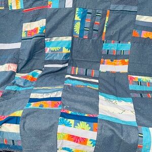 Colorful Patchwork Quilt Top only. Size W-50’ by L-58’ Small lap size